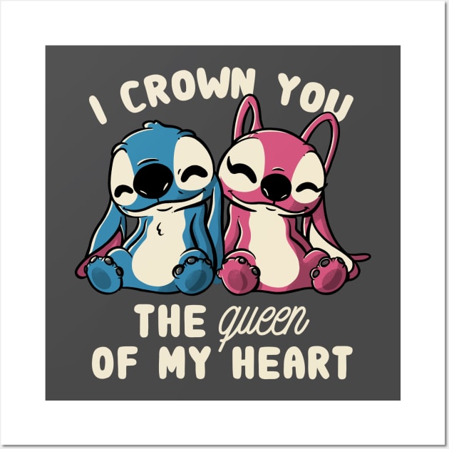 I Crown You The Queen Of My Heart Cute Lover Gift Wall Art by eduely